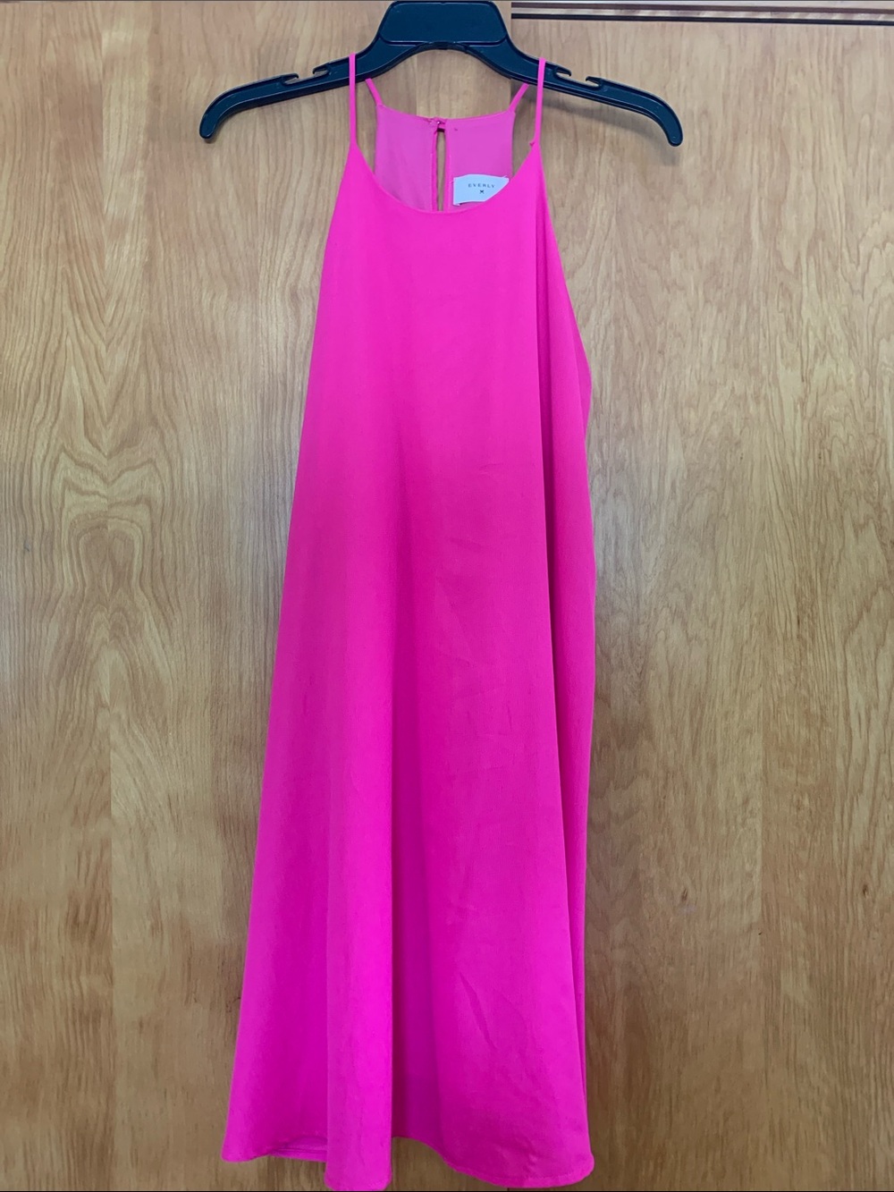 Everly Barbie Pink Strappy Racerback Crepe Dress sz M hot beach party glam vibes